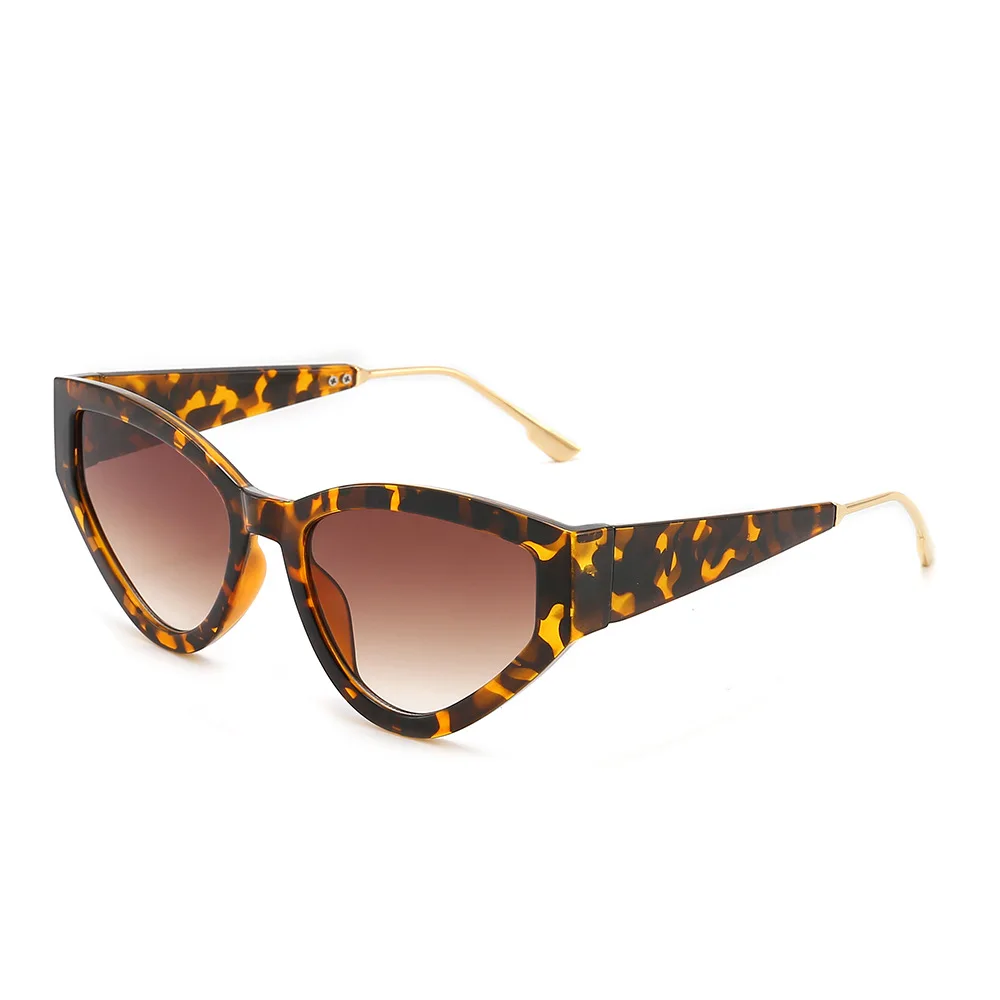 Custom UV400 Designer Women Sunglasses Retro Trendy Big Oversized Cat Eye with High Quality Plastic Frame in Red and Champagne