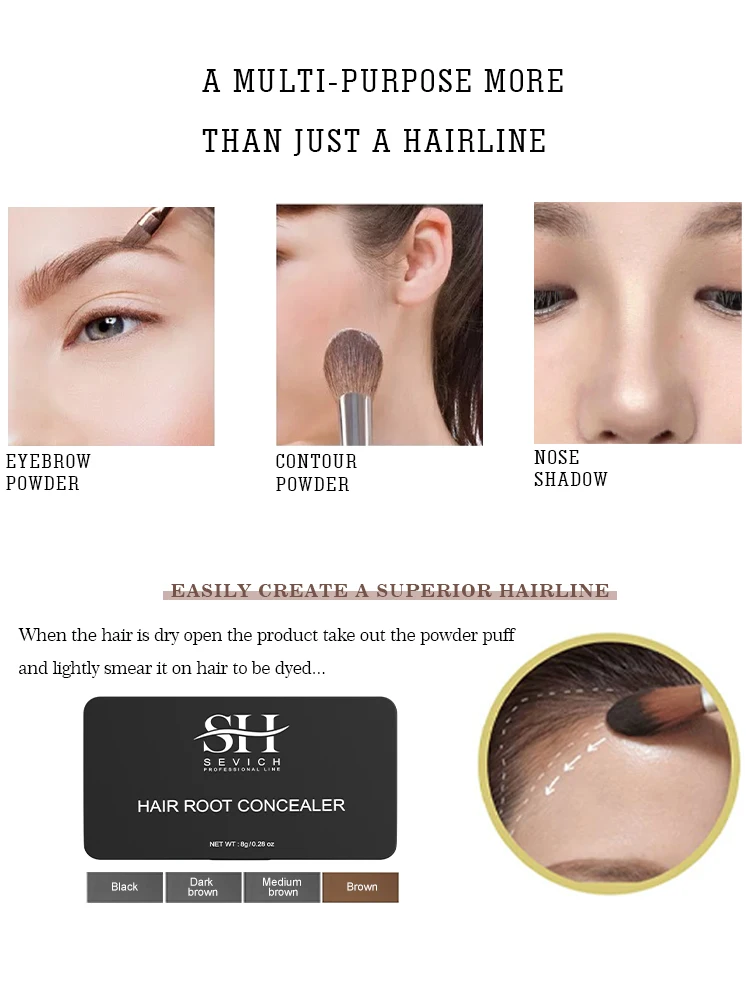 Natural Plant Hair Toning Powder Does Not Hurt The Hairline Concealer To Cover Gray Hair Hairline Shadow Powder