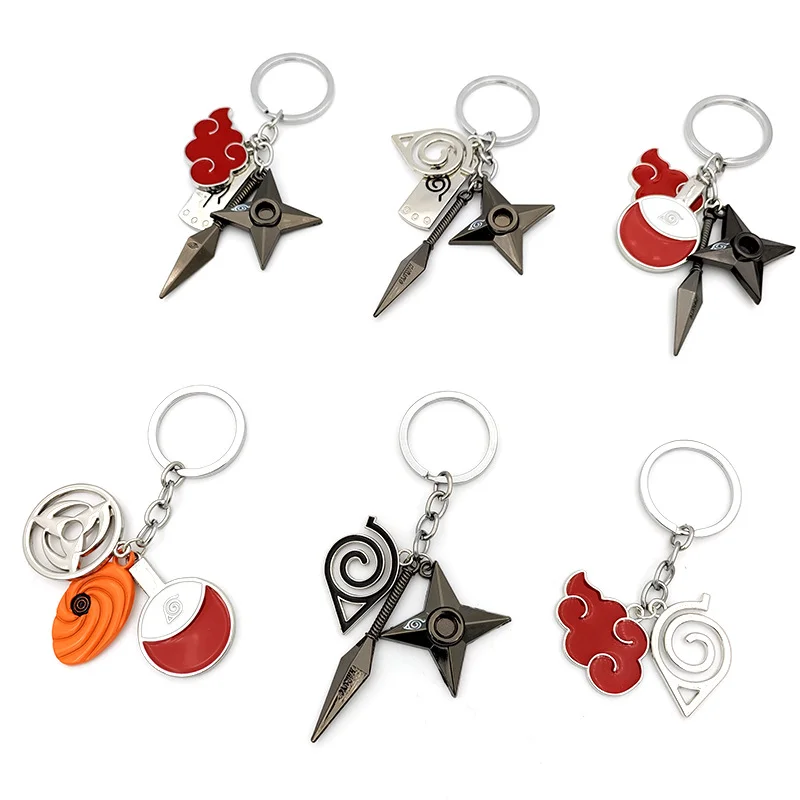 Набор из трех предметов Narutos Konoha предательство лоб Shuriken Kunai аниме металлические брелки игрушки