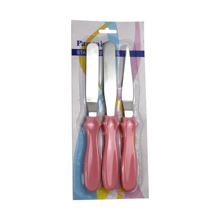 
Supply 4 inch stainless steel spatula cake mounting spatula stainless steel baking knife three piece baking DIY tools 
