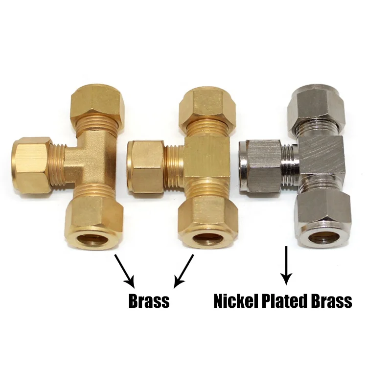High Pressure Brass Plumbing Fittings Three-Way Tee Joint Pipe Fittings