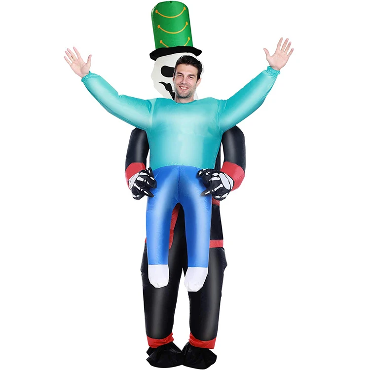Hot Sale Adult Children Dress Up Keleton Takes Humans Hostage Halloween Giant Inflatable Costume