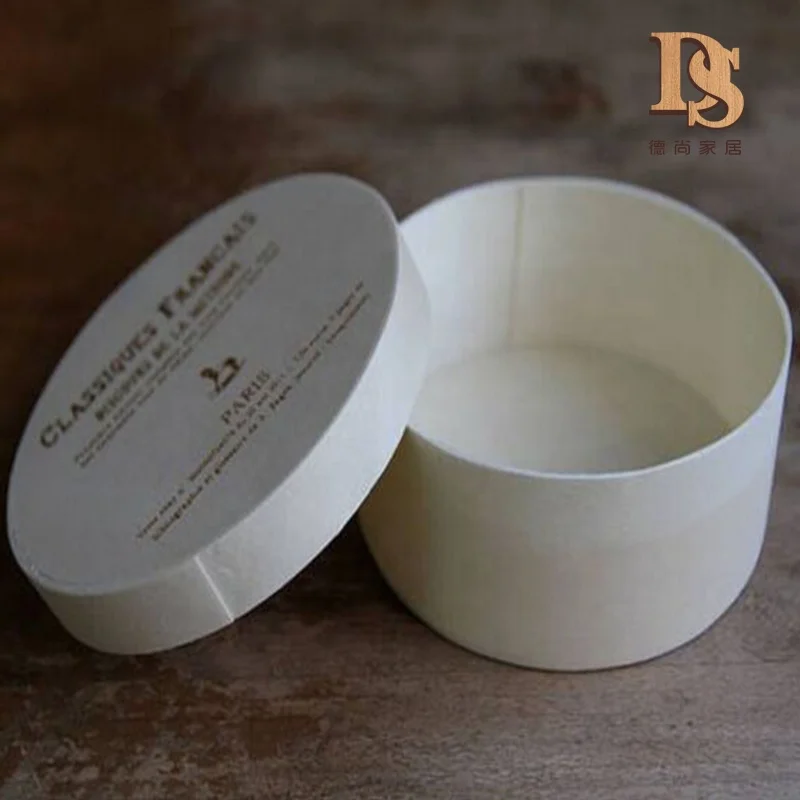 Home Delivery Disposable Lunch Packing Box Round Poplar Bark Wooden Fast Food Box