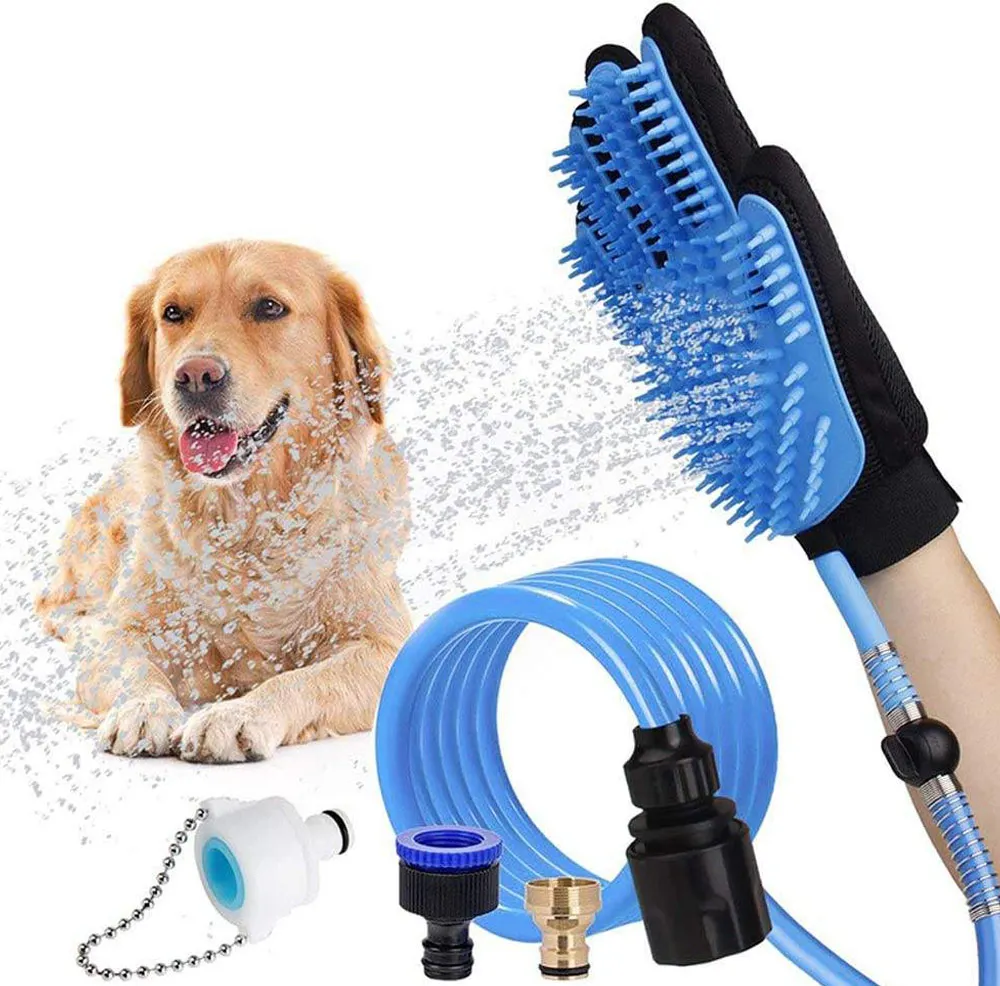 Pet Hair Remover Bath Gloves Dog Cat Pet Grooming Gloves