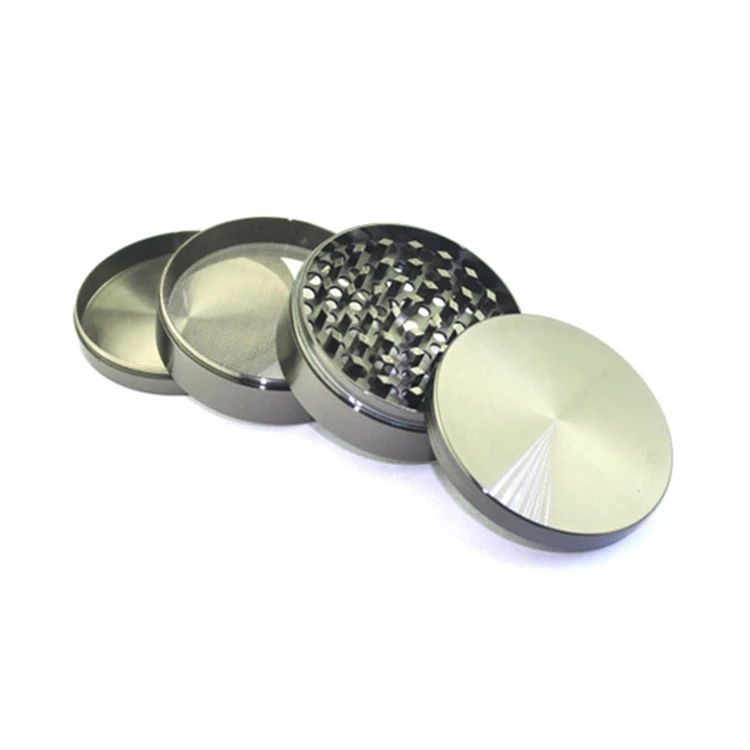 50mm China bulk wholesale spice magnetic crusher grinder machine 4 piece part layer zinc metal herb grinder tobacco