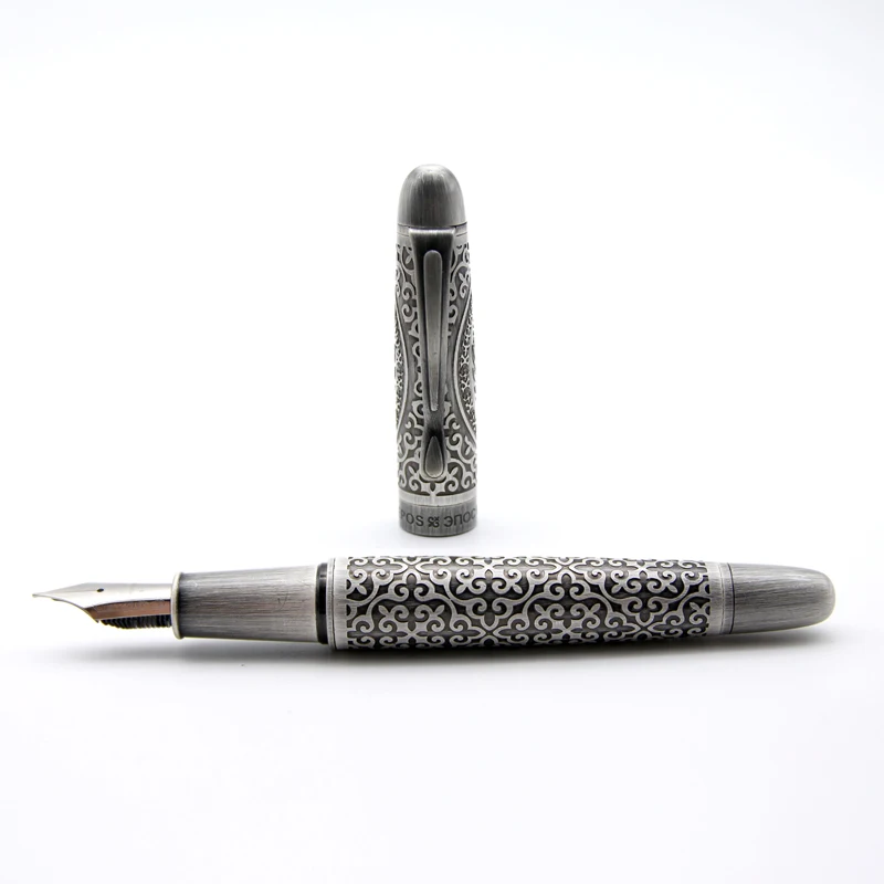 High quality antique silver luxury pen with OEM logo custom design FP