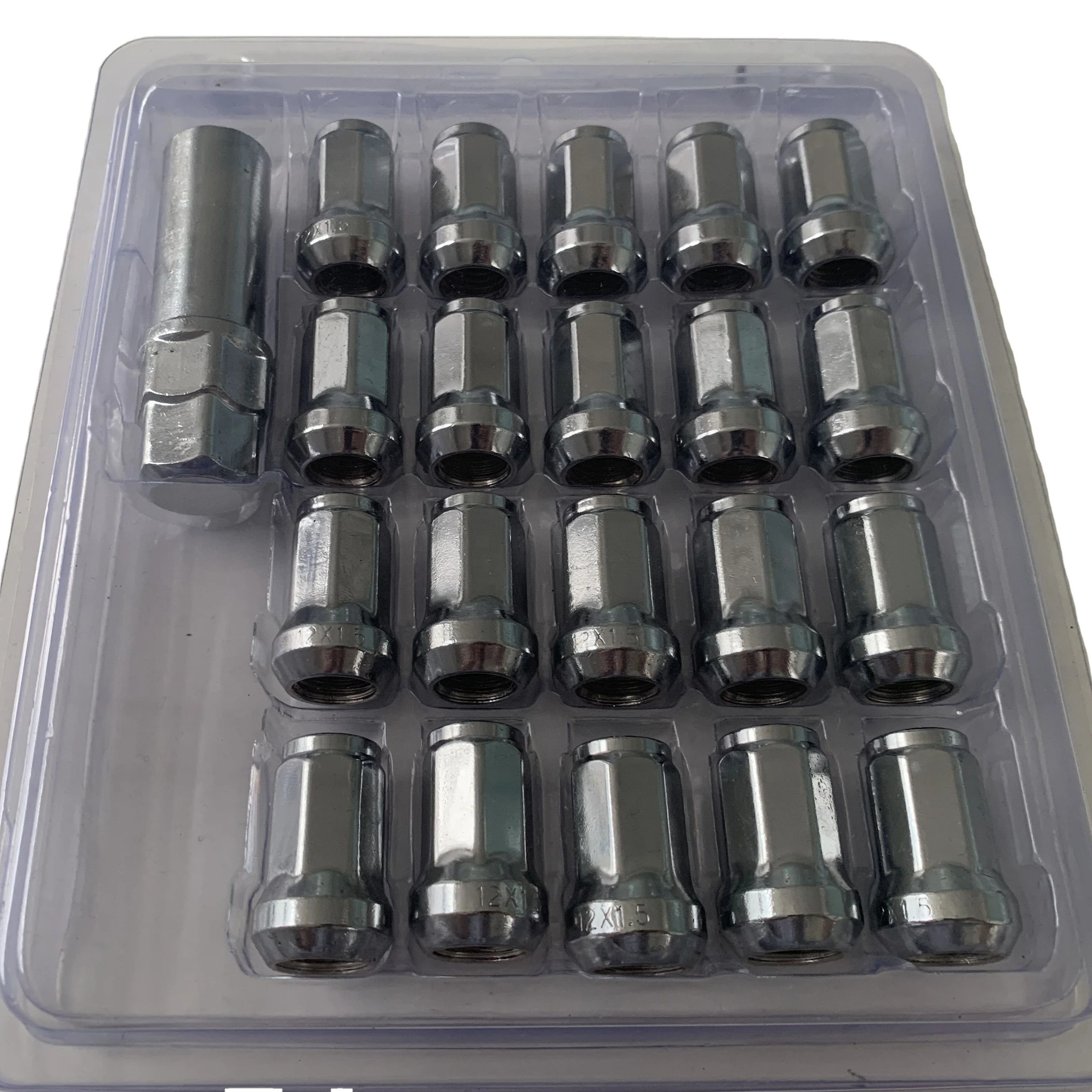 HEPTAGON WHEEL LOCK NUTS DOUBLE BLISTER PACK EACH SET 20+1 WITH KEY