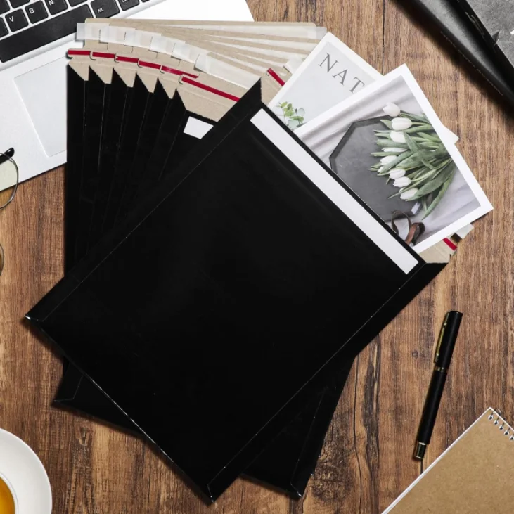 Wholesale Custom Recyclable Brown Kraft Paper Cardboard Mailer Envelope Printing Document Photo Rigid Mailing Envelopes