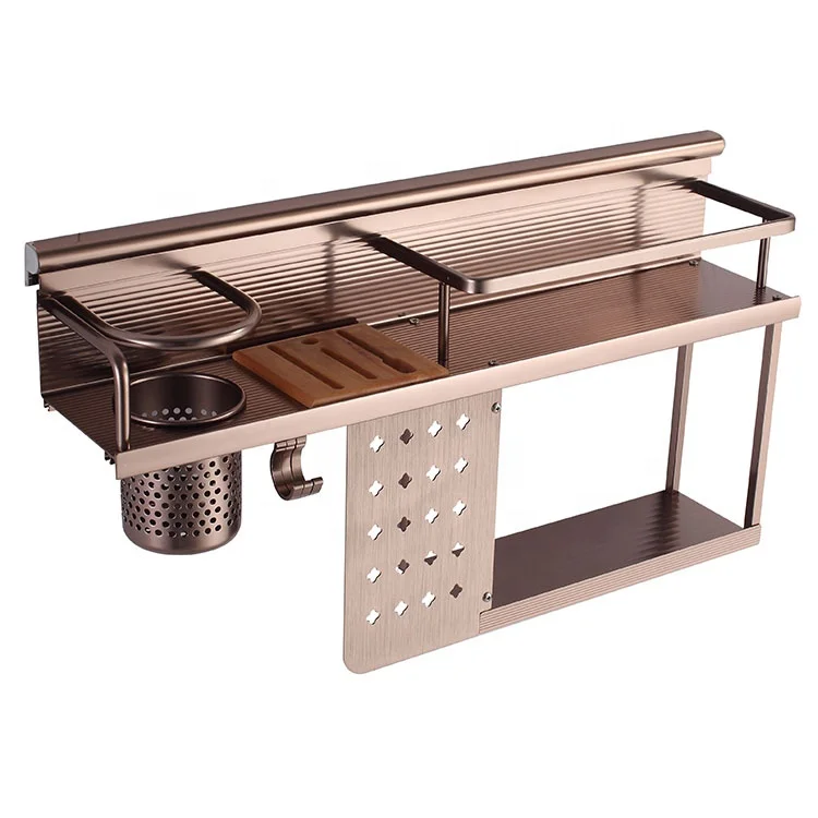 Wall Mounted Multi-functional Chopsticks Spoon Storage Rack Kitchen Storage Holders & Racks Non-folding Rack Multifunction