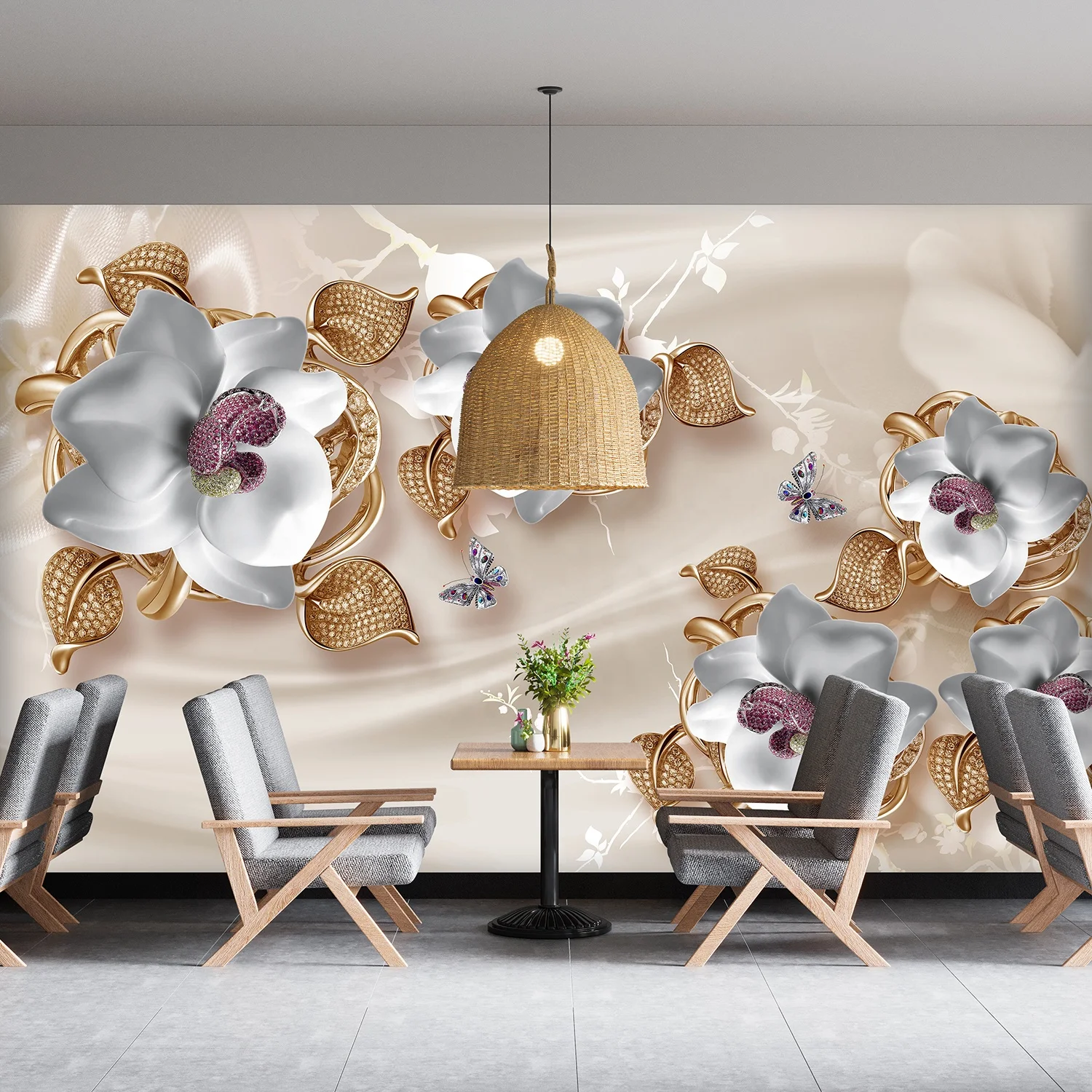New Trends in the Industry waterproof Customized Mural Painting Modern Scenic Forest 3D for household decoration