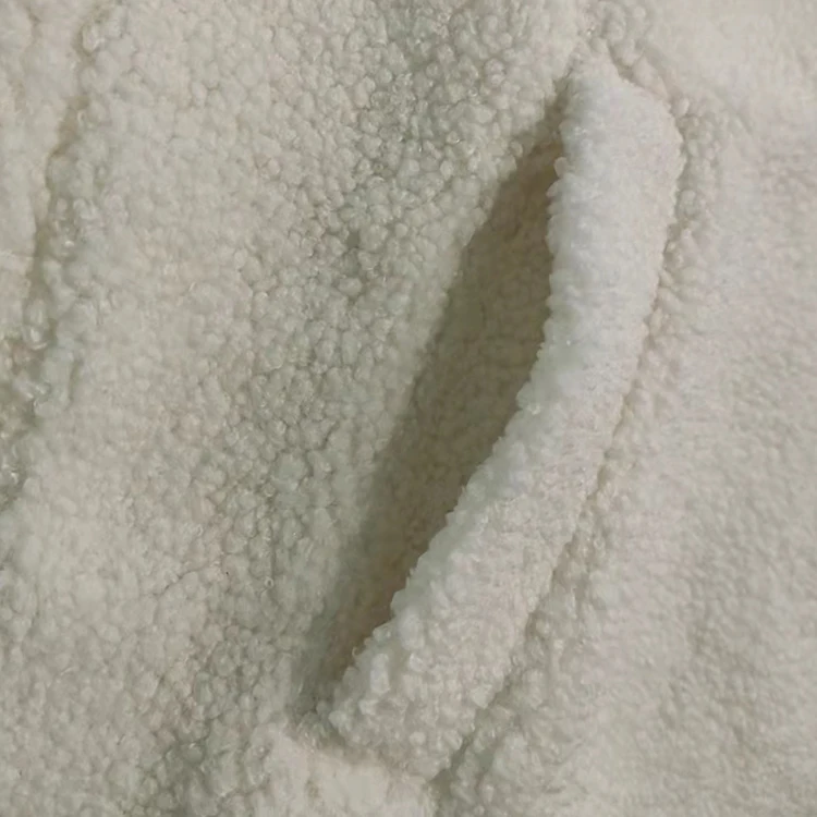 OEM Custom Women High Collar Shearling Berber Polar Fleece Sherpa Jacket With Front Pocket Teddy Jacket