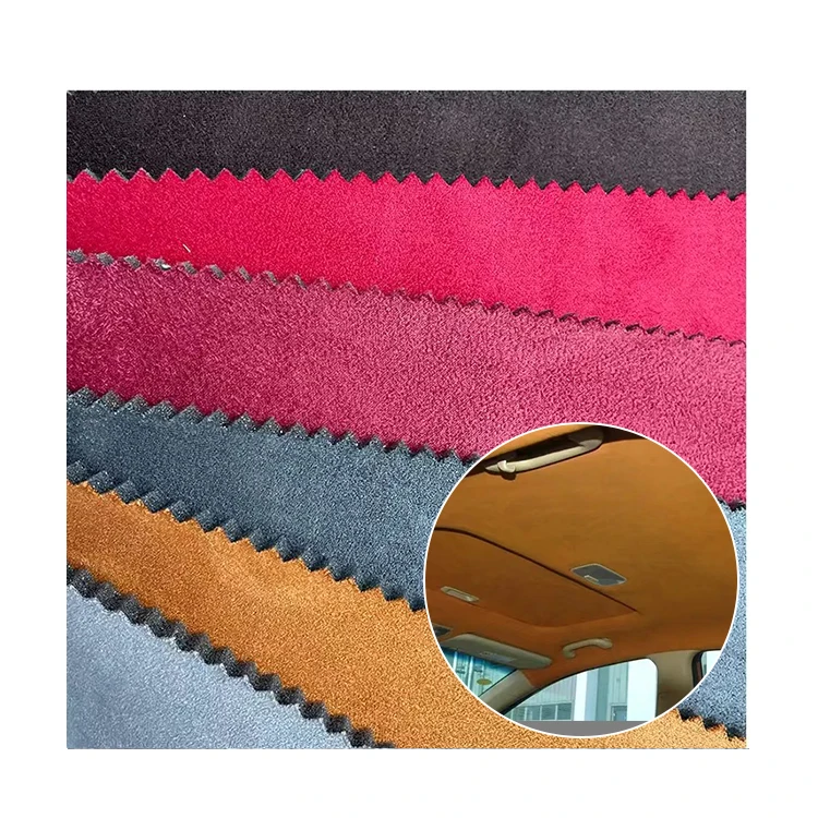 200gsm 5mm Factory Custom Automotive Suede Headliner Fabric With Foam Backing Car Roof Fabric Car Seat Fabric