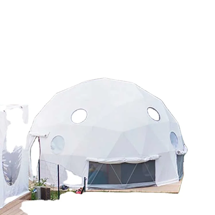 High Quality PVC Dome Geodesic Tent Outdoor for Camping Glamping leisure outdoor vacation travel heatproof with air conditioner