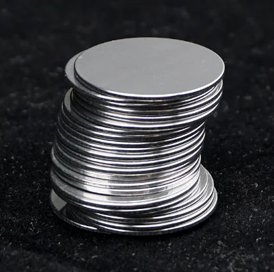 25mm Silver Metal Blank Golf Ball Marker for Retractable golf Divot Tool