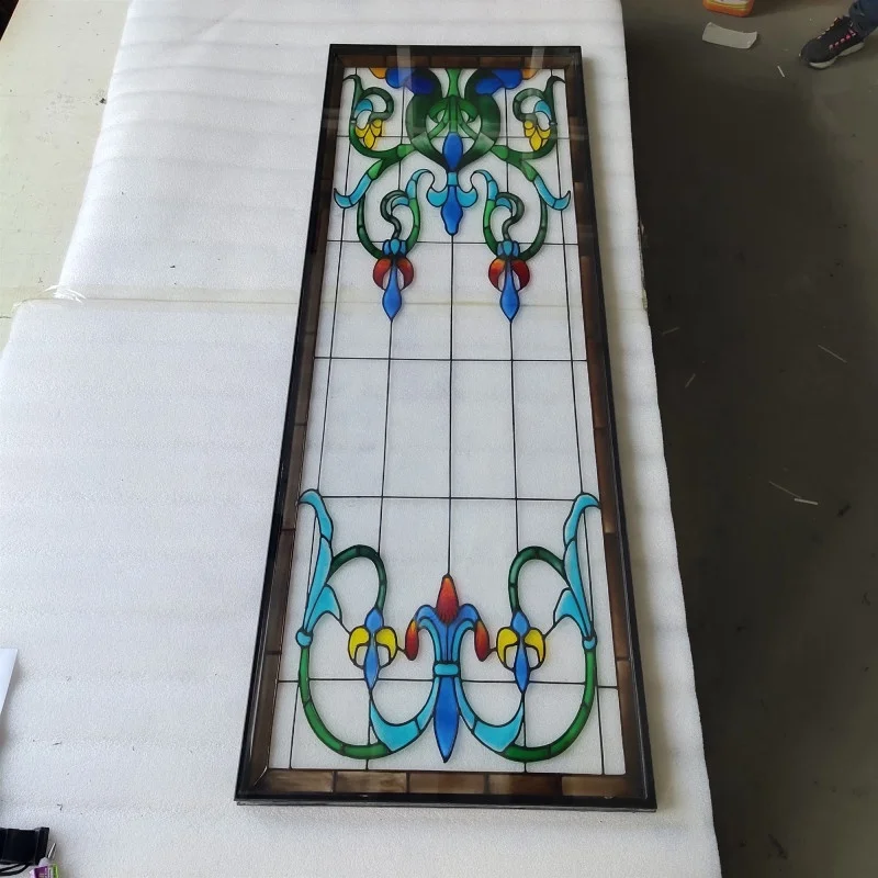 Vintage Floral Hand Drawing Toughened Stained Glass