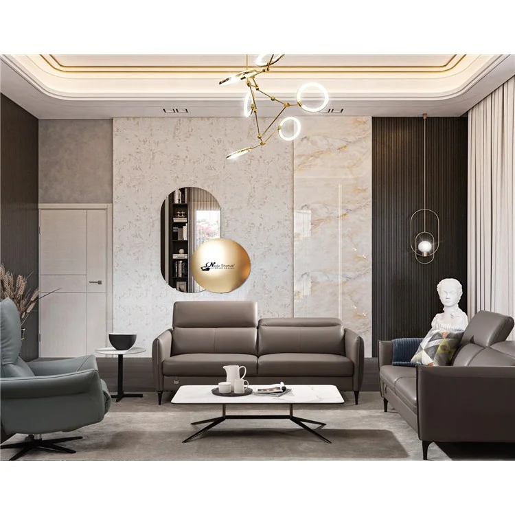 Sofa manufacturer modern simple luxury furniture 3+2+1 leisure brown and turquoise living room