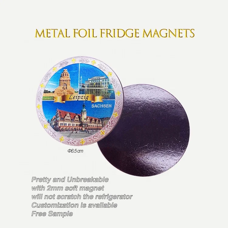 Metal Foil Fridge Magnet Price Customised Travel Promotional Souvenir Magnets for Fridge