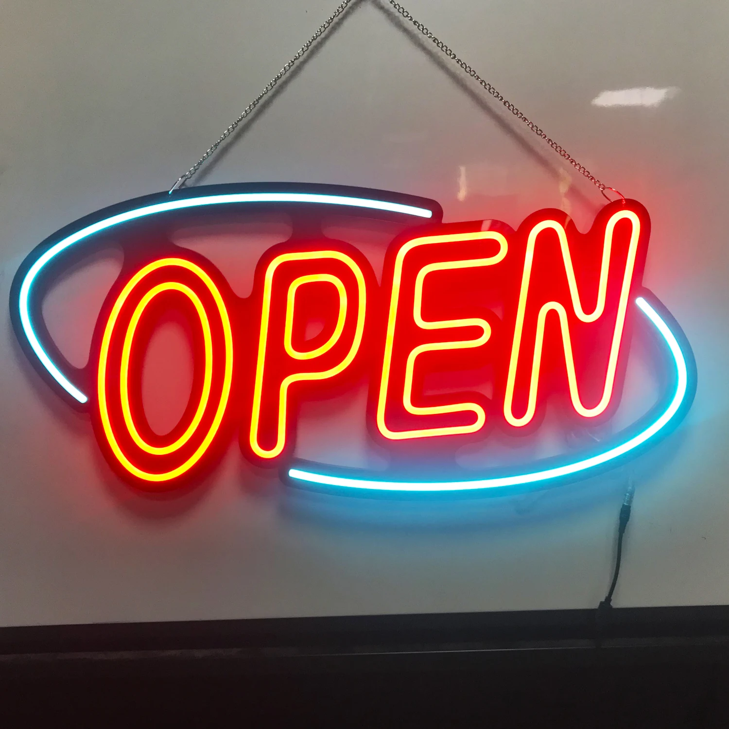 Advertising Custom Logo Led Illuminated Light Backlit Board Letter Open Smork Shop Store Bar Rgb Neon Sign