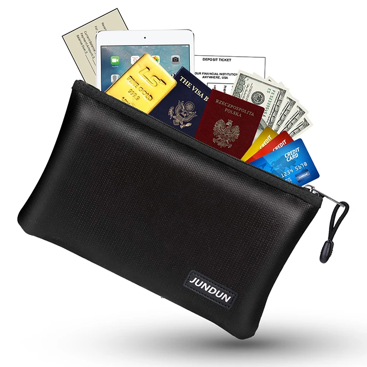 New type high quality customizable fireproof document bag waterproof envelope file folder cash pouch money lipo safe bag