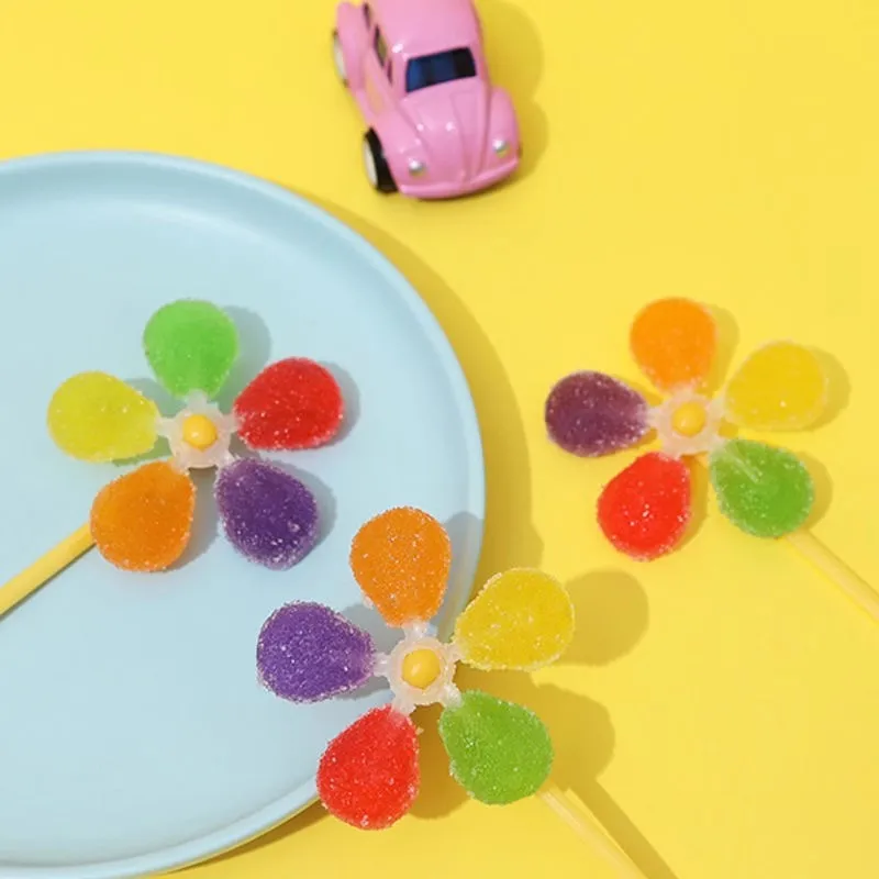OEM ODM Fruit Flavor Windmill Gummy Jelly Candy Lollipop wholesale Toys For Kids wholesale
