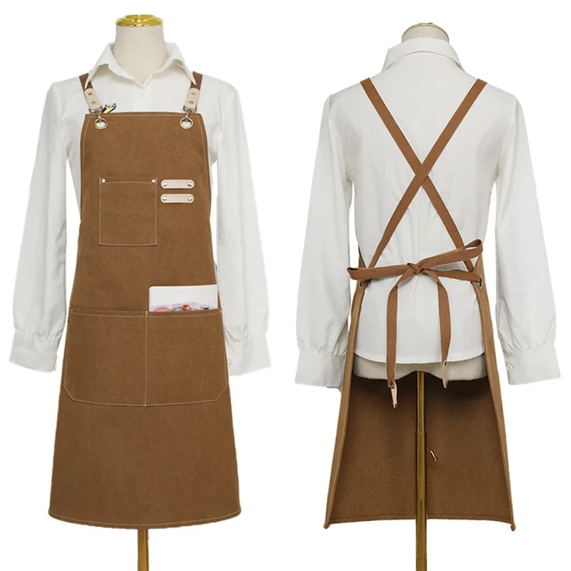 Kitchen Household Articles Waterproof Oil Proof Baking Apron With Pocket