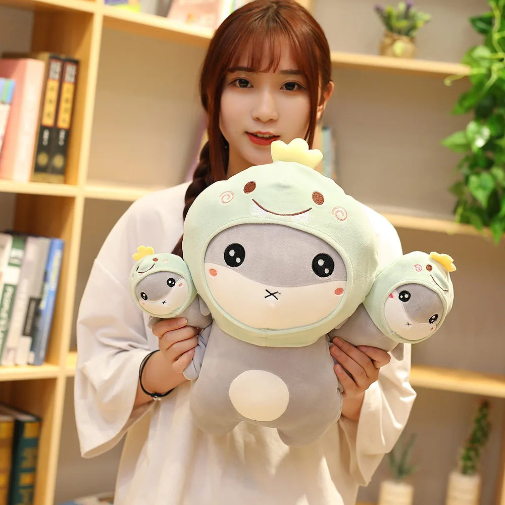 New Cute Plush Toy Transformable Bed Doll Soft  Plush Doll With Rabbit and Pig Hat hamster Plush Toys Wearing Hats