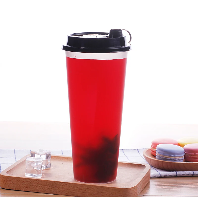 Disposable Plastic Flip Top Cup with 90mm Diameter Hinge Plug Lid PET Plastic PP Cups Acceptable Bottle Closures