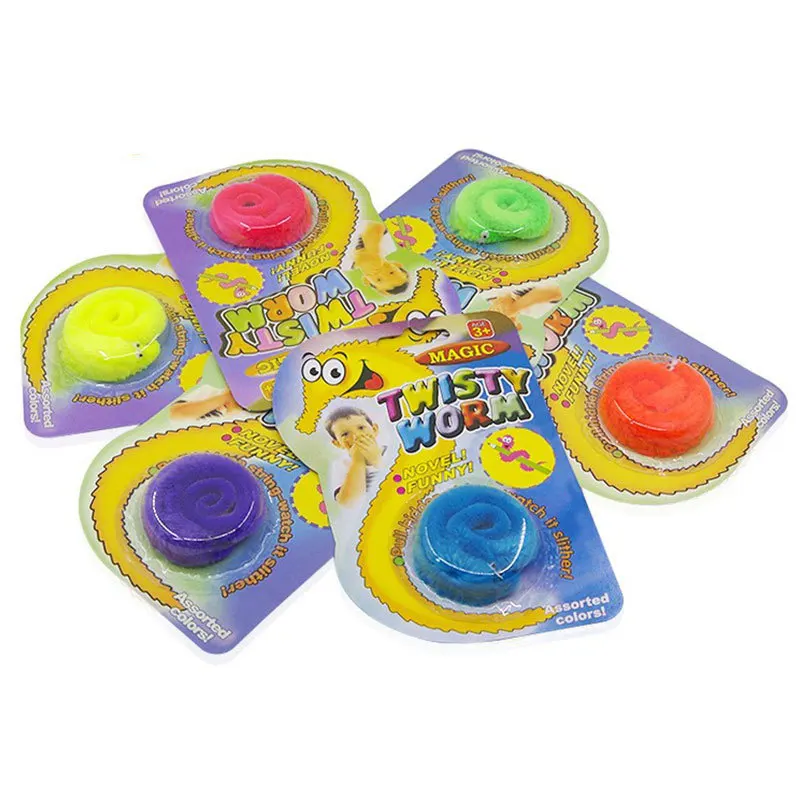 Colorful Magic Toy 23 cm Funny  Worm Fuzzy Worms Blister Card Packing  Plush Worm Toy For Kids