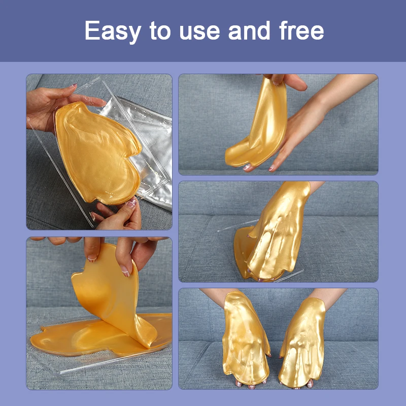 2022 OEM Nourishing whitening jelly hydrating anti-wrinkle 24k gold crystal collagen hand mask