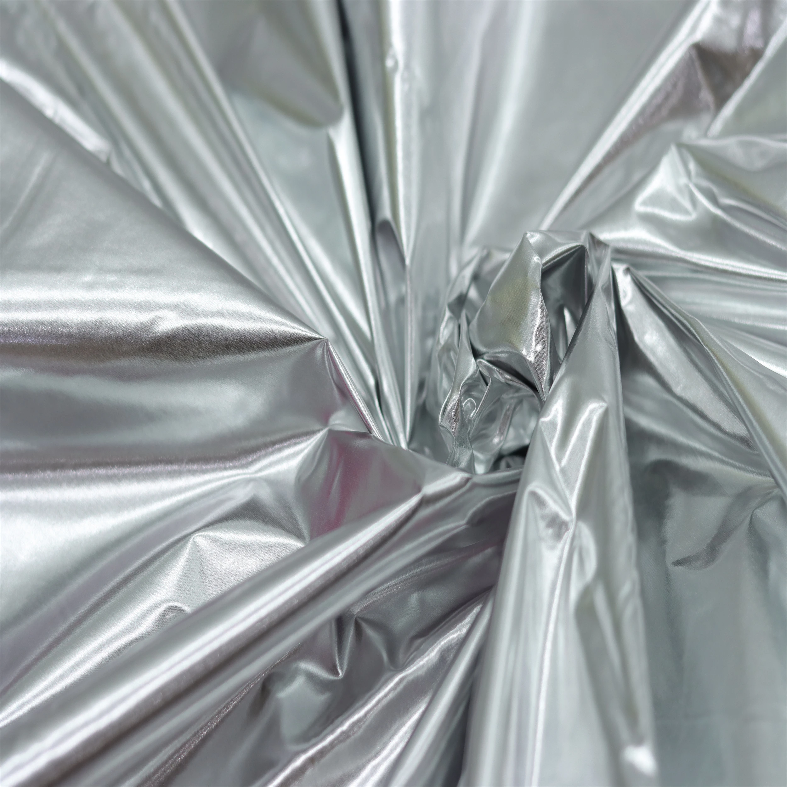 Hot Sale 15D Nylon Fabric laminated Foil Metallic Coating Fabric For Garment