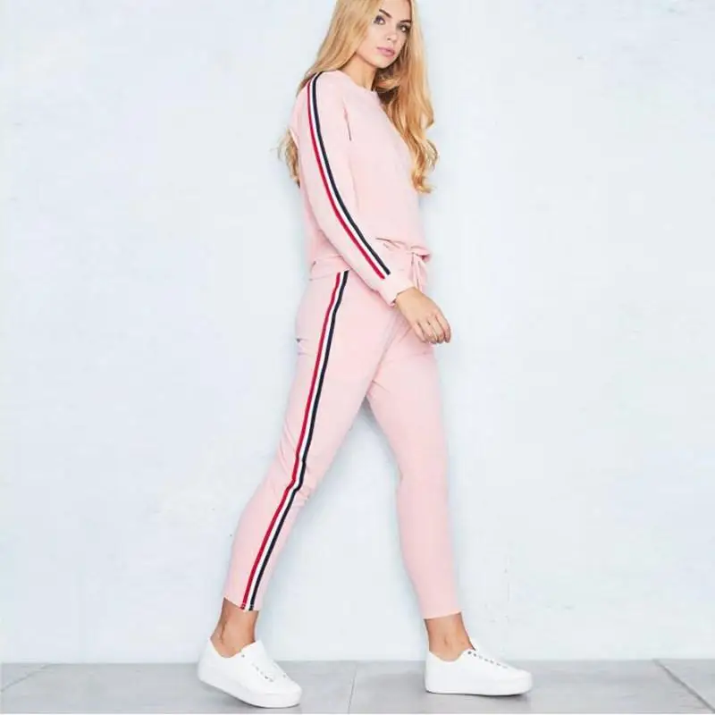 NEW High Quality Custom Logo Women Tracksuit Oversize Sweatsuit 2 Pieces Set Gym Fitness Wear American track suit for women set