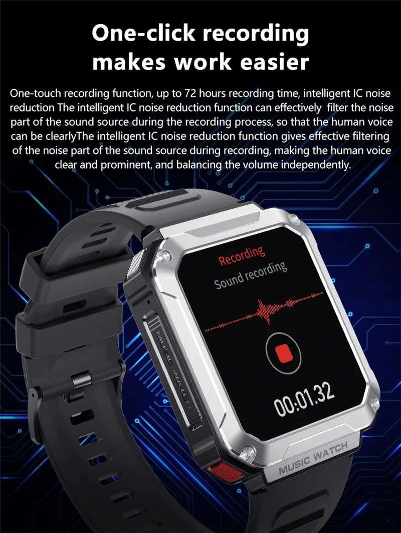 T93 Smart Watch 3-in-1 TWS Earphones 4GB Large Memory Bluetooth Call 1.96 "HD Screen Local Music Earbuds Headset Smartwatch