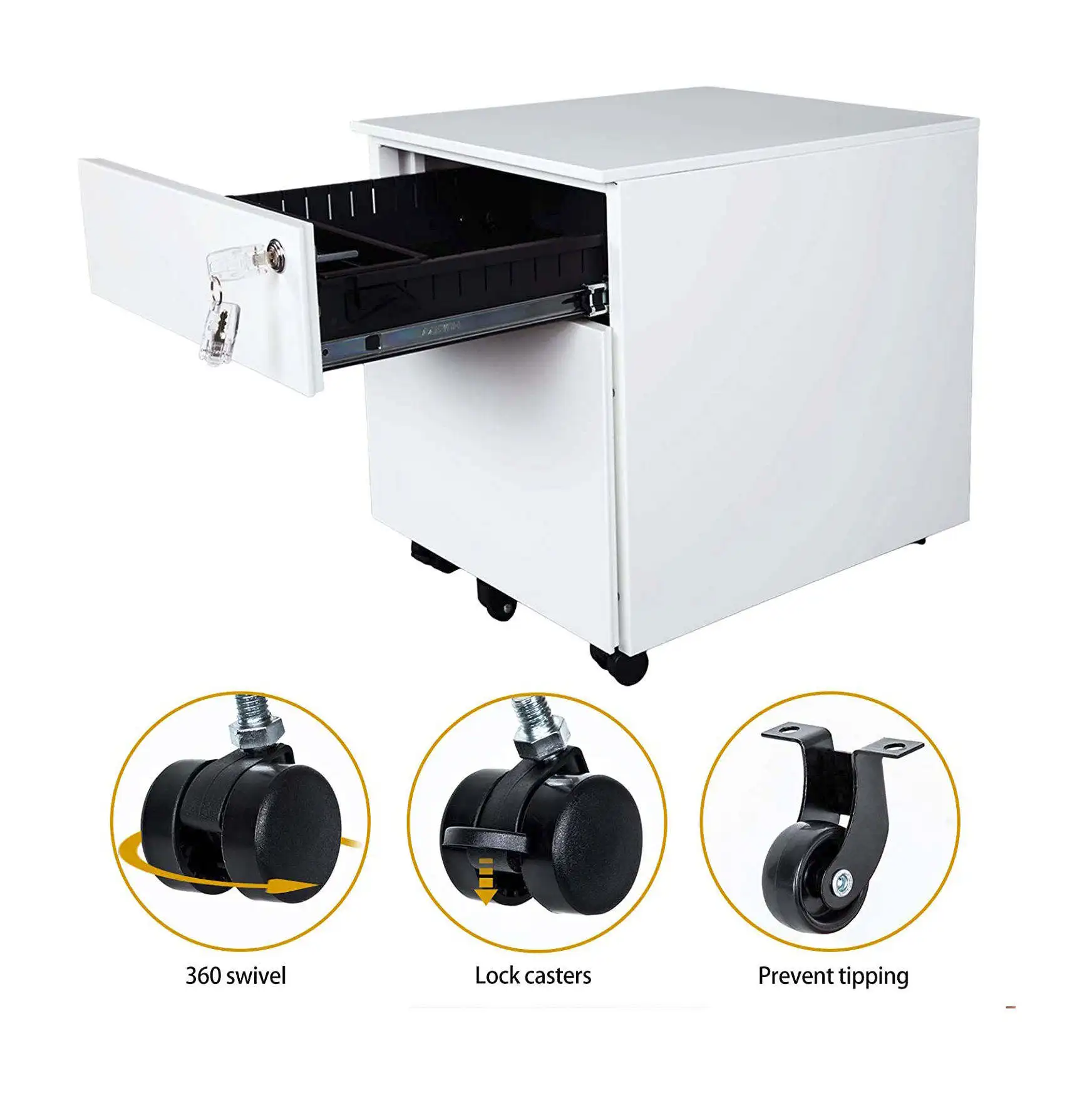 furniture Office under desk mobile pedestal 2 drawer metal hanging storage file cabinet with wheels 2 drawer pedestal