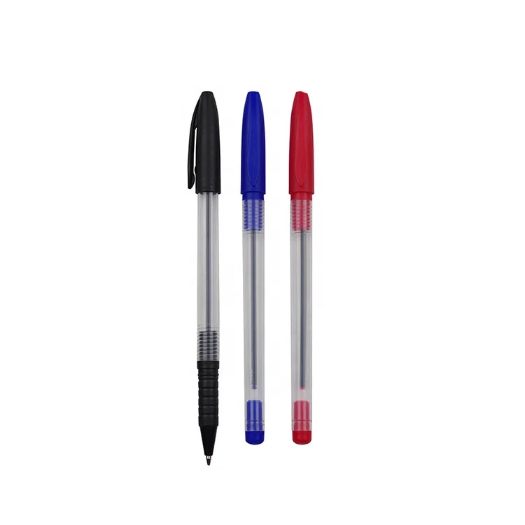 China Manufacturing fancy Ball Pen Translucent White Round Barrel Stick Ball Pens With Printed Logo