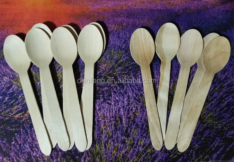Wooden Compostable Utensils Set Sturdy Wood Disposable Cutlery Biodegradable Utensils for Party Free From Plastic Cutlery Set