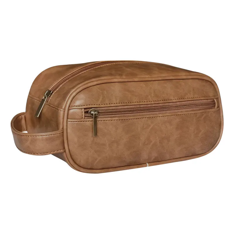 2024 High Quality Faux Leather PU leather Men toilet bag