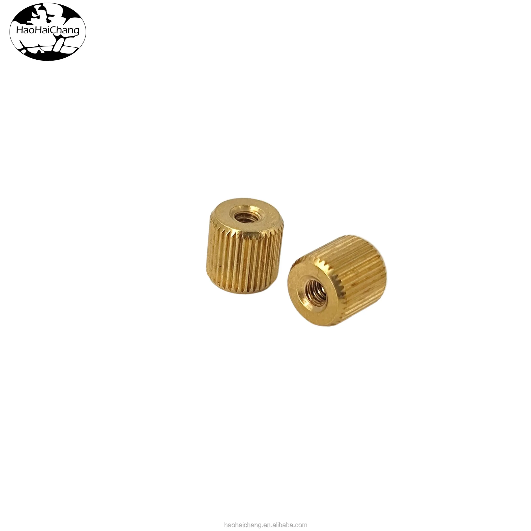 Automatic lathe processing customized lead brass internal thread stud knurled hand nut