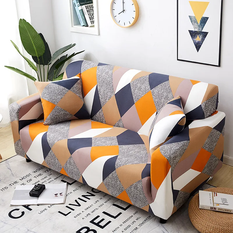 Customizable stretch Spandex L-shaped sofa seat cover non-slip milk silk sofa cover for living room 3 seat sofa  set