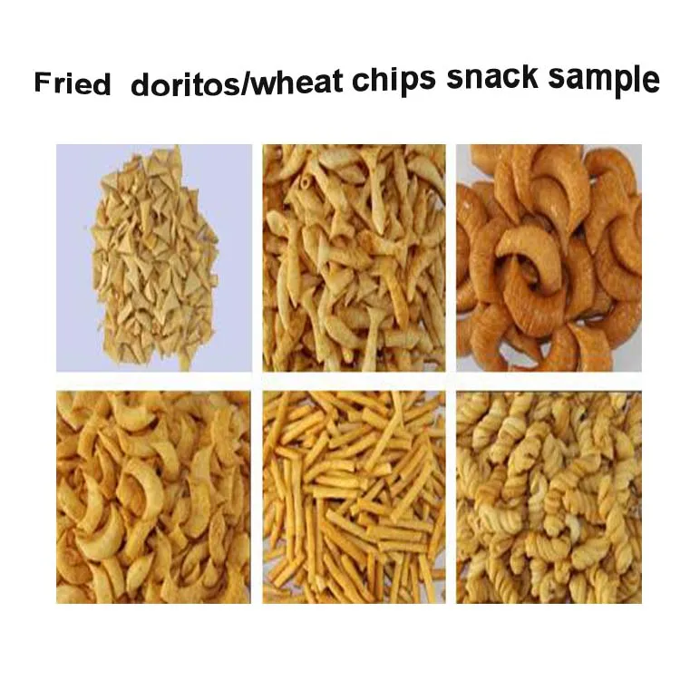 
Fried wheat corn flour salad bugles chip snack making machinery line 