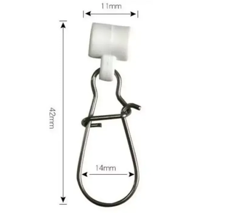Stainless Steel Hooked Snap Mix Fishing Barrel Swivel Safety Snaps Hooks