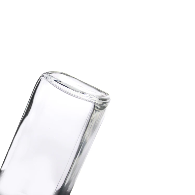 hot sale 250ml 350ml 500ml square top grade beverage coffee milk bottle empty glass bottle with lid