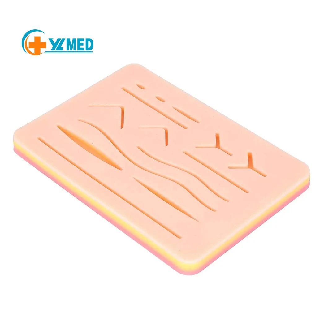 Набор для тренировок многоразовый силиконовый шовный коврик 3 слоя с 14 ранами практики врачей ветеринаров студентов и медсестер