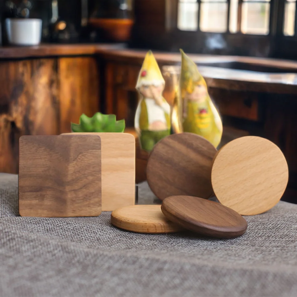 Custom beverage Coffee Blank Pallet Cup Mat tea cup coaster Custom Sublimation Coasters For Drink Square round Wood Coaster