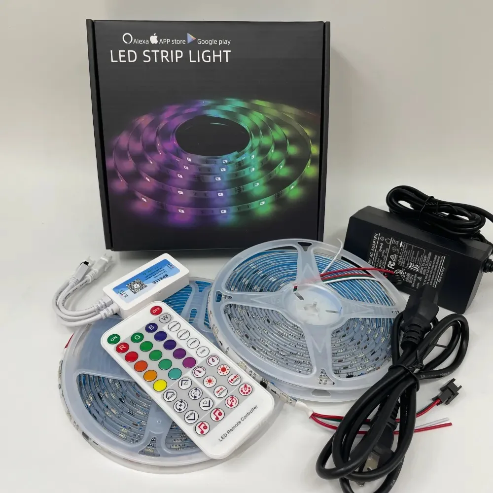 Waterproof Garden Music Color 5 Meter 5v 12v Drl Ws2812 Ws2812b 5050 Rgbw Rgbic Backlight 300 Smd Led Strip Light For Tv