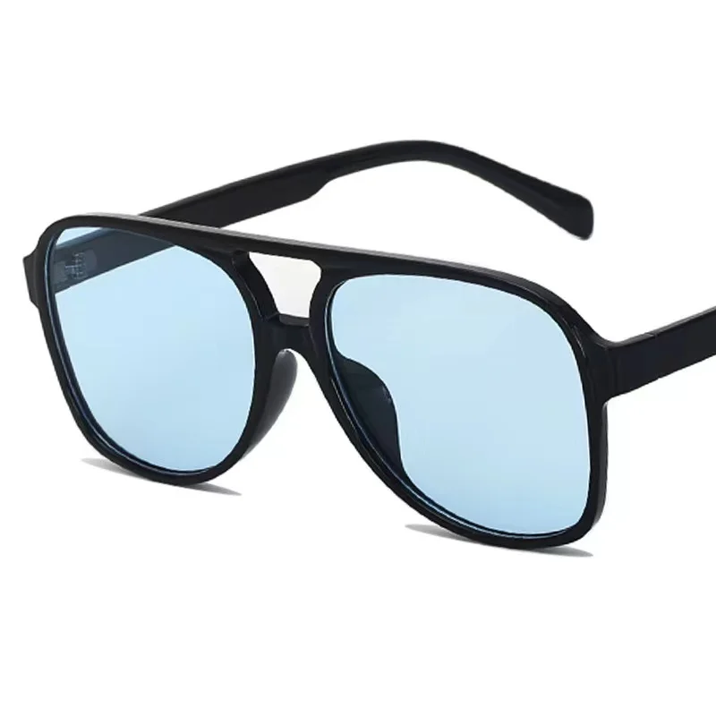 Vintage Double Bridge Sunglasses 2022 Brand Large Square Frame Shades Vendor Women Oversized Men Sunglasses PC Decoration AC