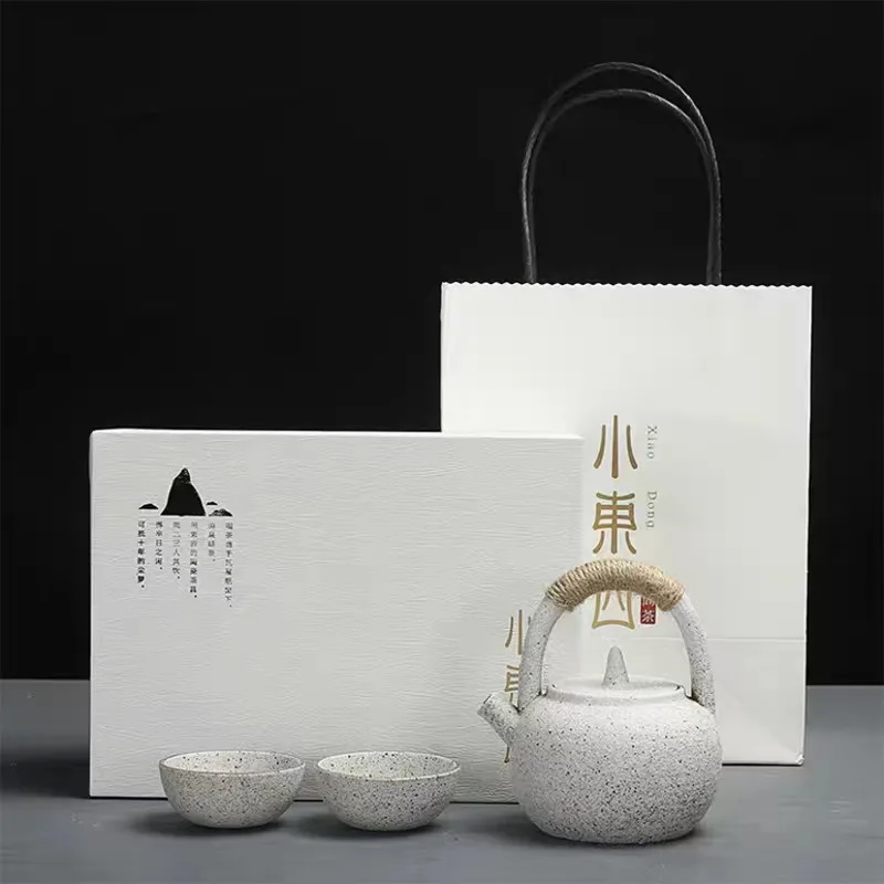 Чайный набор из фарфора кунг-фу в японском стиле ретро с петлей и подарочной коробкой керамическая посуда для кофе