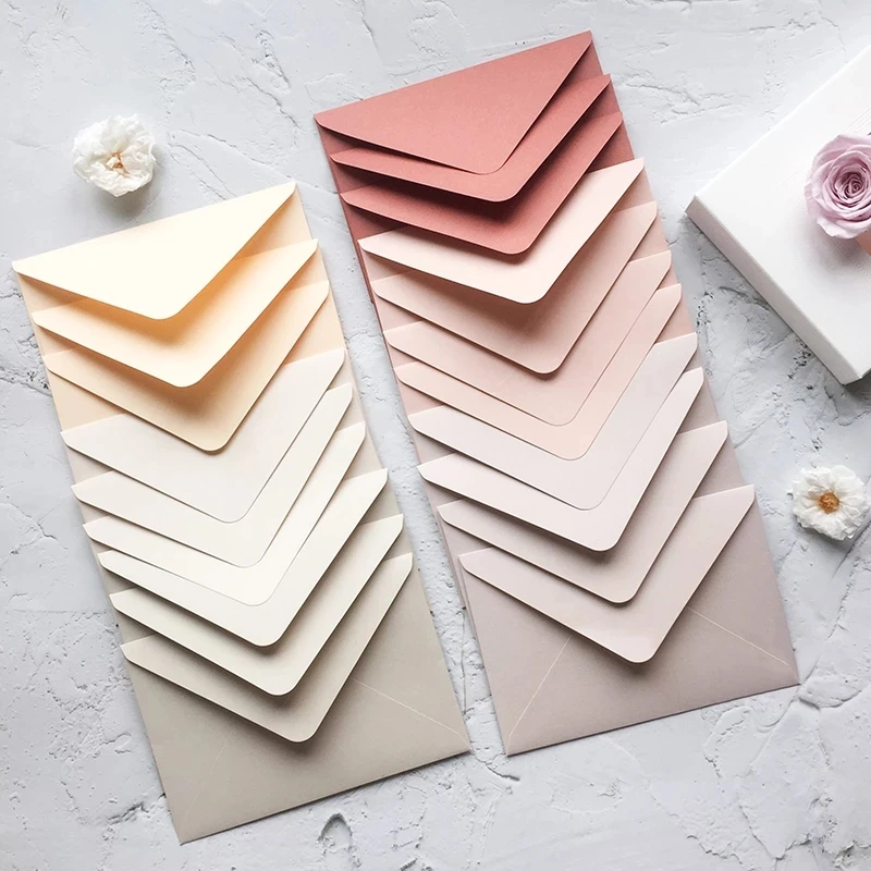 105mmX155mm 5pcs lot Flesh Pink Series Japanese Rosa Paper Envelopes Wedding Party Invitation Greeting Cards