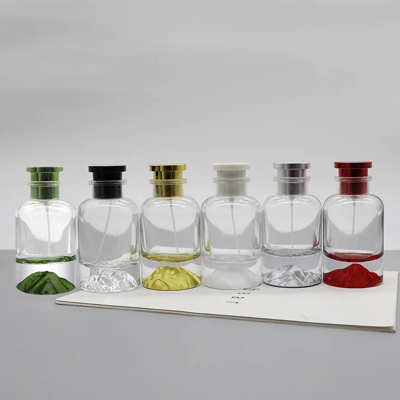 Wholesale Premium Thickened Bottom Luxury Glass Perfume Bottle Colorful Empty Cylinder for Cosmetics Ready Stock