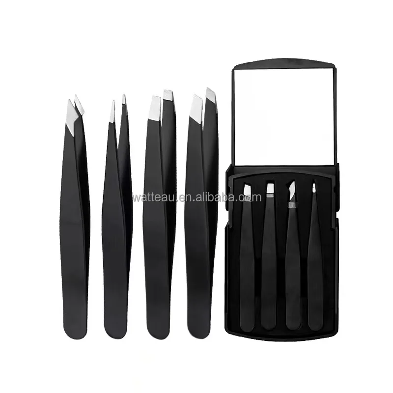 Tweezers Slanted and Pointed Stainless Steel Tweezers Precision Tweezers fpr Eyebrows Facial Hair Ingrown Splinter and Blackhead