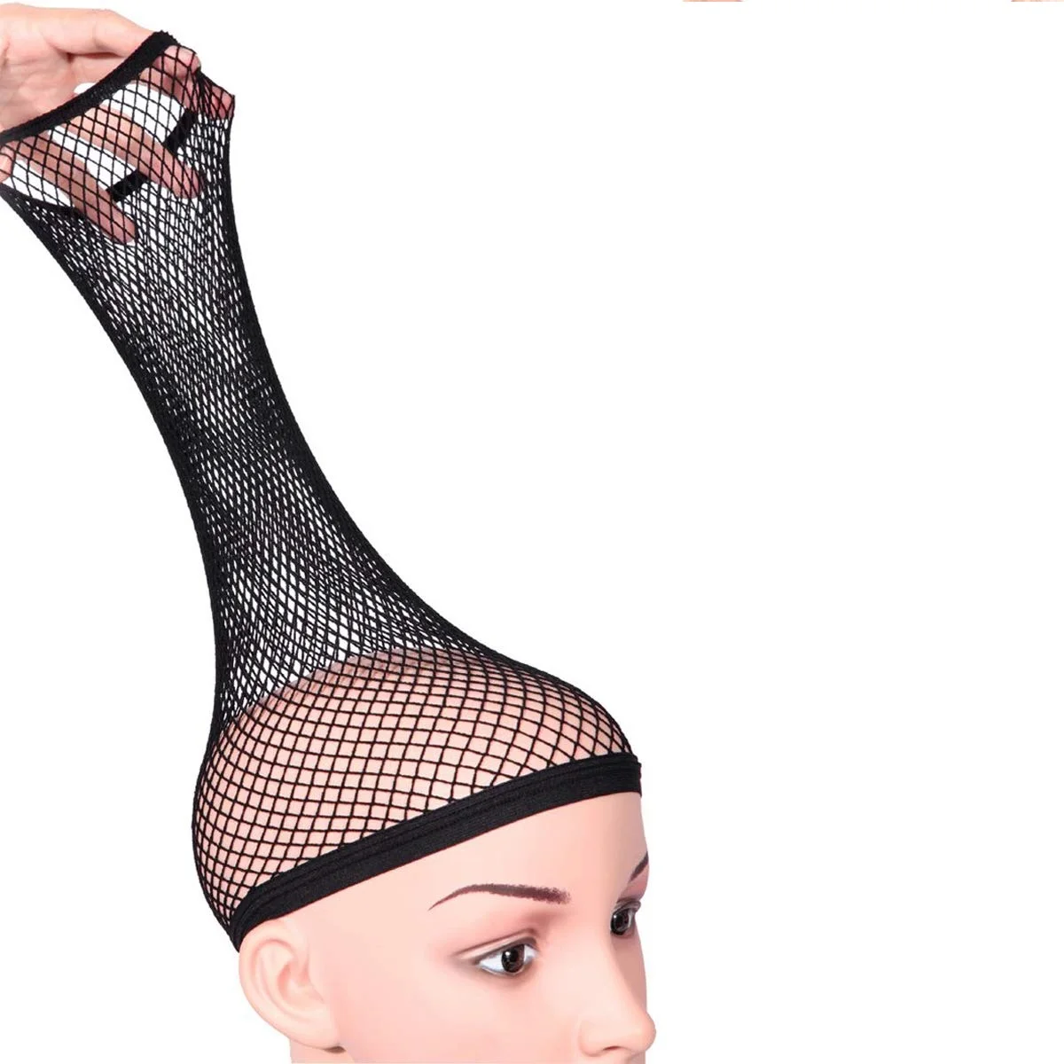 Elastic Mesh Net Wig Caps for Women Open End Wig Cap for Lace front Wig, Ultra Thin Invisible Light Brown